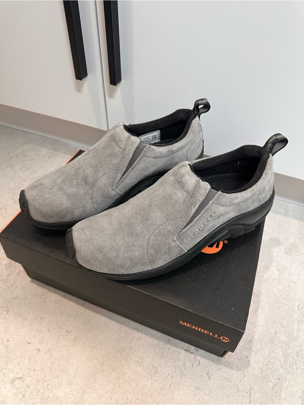 Merrell Men's Gray Slip-On Suede Comfort Shoes